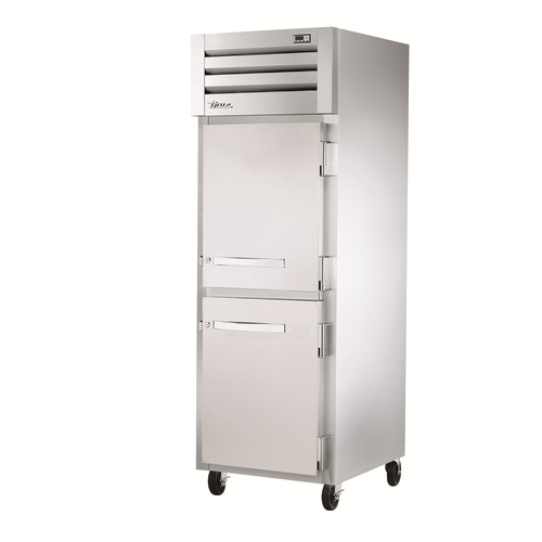 True STR1R-2HS-HC 2 Glass Half Doors 1 Section Reach-In SPEC SERIES Refrigerator - 115 Volts
