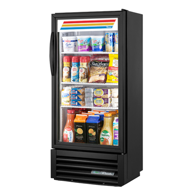 True GDM-10SSL-HC~TSL01 White Interior Powder Coated Steel Exterior 1 Low-E Thermal Glass Hinged Door LED Interior Lights Refrigerated Merchandiser - 115 Volts