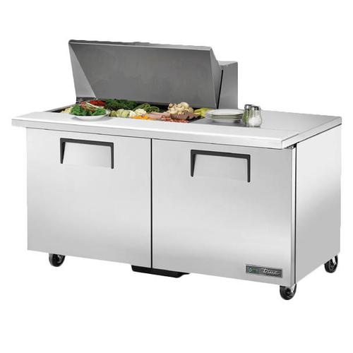 True TSSU-60-15M-B-HC 60.38"W 2 Door Mega Top Sandwich/Salad Unit - 115 Volts
