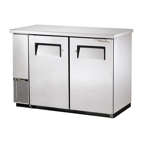 True TBB-24-48-S-HC 49.13" W Stainless Steel Two-Section Solid Doors Back Bar Cooler - 115 Volts