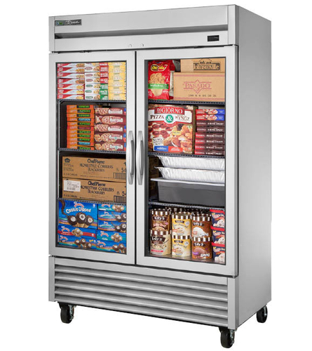 True TS-49FG-HC~FGD01 54.13" W Stainless Steel Glass Door Reach-In Freezer - 115 Volts