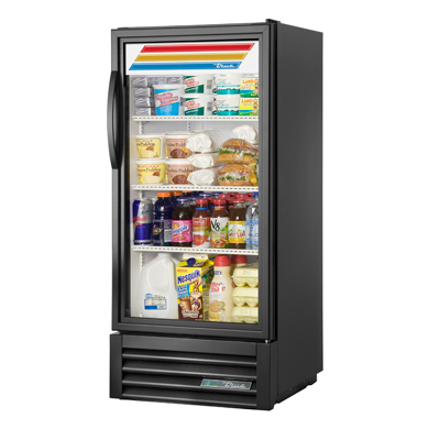 True GDM-10-HC~TSL01 White Interior Powder Coated Steel Exterior 1 Low-E Thermal Glass Hinged Door LED Interior Lights Refrigerated Merchandiser - 115 Volts