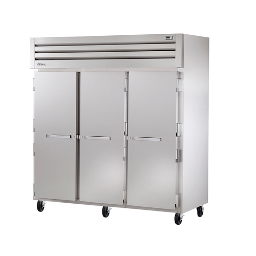 True STA3R-3S-HC 3 Stainless Steel Doors 3 Section Reach-In SPEC SERIES Refrigerator - 115 Volts