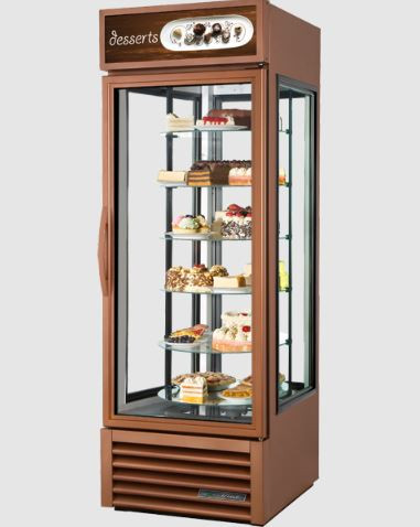 True G4SM-23RGS-HC~TSL01 27.5" W Copper Powder Coat Finish 1-Section Reach-In Vertical Specialty Merchandiser - 115 Volts