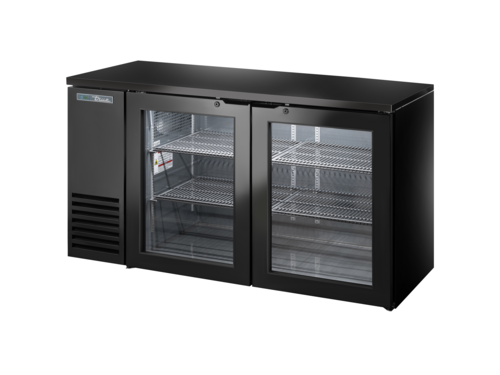 True TBB24-60-2S-Z1-BST-S-1 59.88" W Stainless Steel Two-Section Solid Doors Back Bar Cooler - 115 Volts