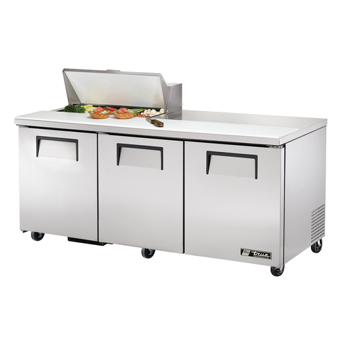 True TSSU-72-08-HC 72.38" W Three Section Sandwich Or Salad Unit - 115 Volts