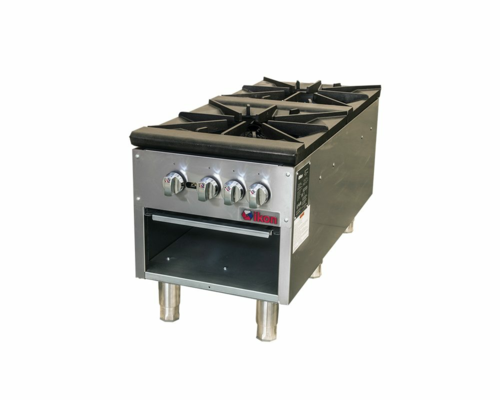 MVP Group ISP-18-2 17.9"W x 46.25"D 2 Burners IKON Stock Pot Range - 160,000 BTU