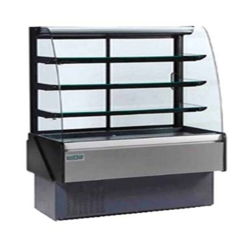 MVP Group KBD-CG-80-R 77.5" W Curved Glass 3 Shelves SPECIAL ORDER Hydra-Kool Bakery Display Case