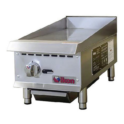 MVP Group IMG-12 12" W Stainless Steel Manual Control Gas Countertop Ikon Griddle - 30,000 BTU