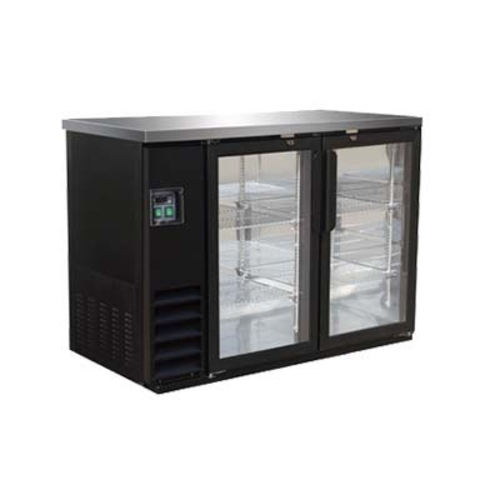 MVP Group IBB61-2G-24 14.16 Cu. Ft. Capacity Two-Section Stainless Steel Top IKON Refrigerated Back Bar Storage Cabinet - 115 Volts 1-Ph