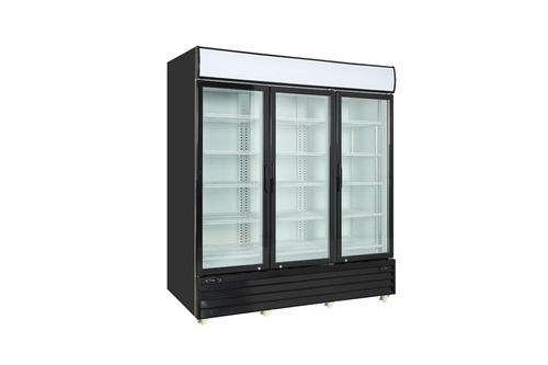 MVP Group KGM-75 73 Cu. Ft. Black 3 Section Kool-It Refrigerated Merchandiser - 115 Volts