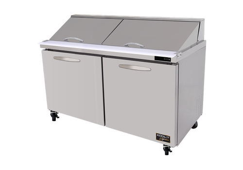 MVP Group KSTM-60-2 16.7 Cu. Ft. Stainless Steel Two Section Kool-It Signature Mega Top Sandwich Or Salad Prep Unit - 115 Volts