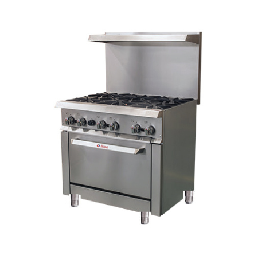 MVP Group IR-6-36 35.9" W x 31.4" D 6 Open Burners with 1 Standard Oven IKON Range - 180,000 BTU