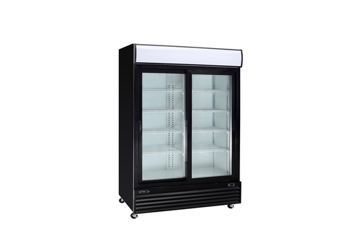 MVP Group KSM-50 40.8 Cu. Ft. Black 2 Section Kool It Refrigerated Merchandiser - 115 Volts