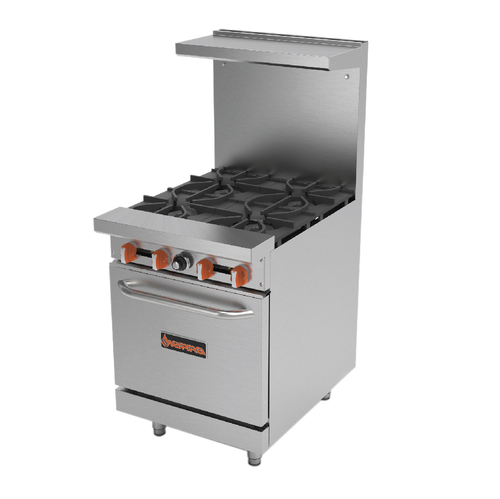 MVP Group SR-4-24 24" 4 Open Burners with 1 Oven Sierra Range - 152,000 BTU