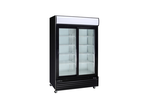 MVP Group KSM-42 34.1 Cu. Ft. Black 2 Section Kool It Refrigerated Merchandiser - 115 Volts