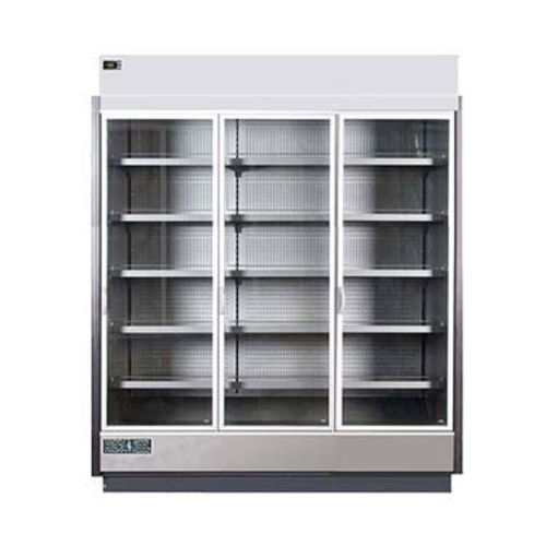 MVP Group KGV-MD-3-S 56.37 Cu. Ft. Gray and Silver 3 Section Hydra-Kool High Volume Refrigerated Merchandiser