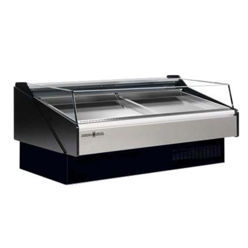 MVP Group KFM-SO-60-S 34.92" H x 60" W x 43.31" D Service Type Multiplexible Tempered Front & Side Glass Hydra-Kool Display Case Fresh Seafood - 115 Volts 1-Ph