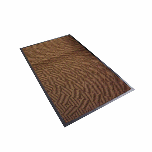Axia EMD0310BR 10' W x 3' D x 0.38" Thick Brown Polyester Fiber Molded Diamond Pattern Entrance Mat