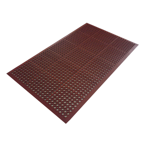 Axia AFD3660TN 60" W x 36" D x 0.38" Thick Red Rubber Economy Anti-Fatigue Floor Mat