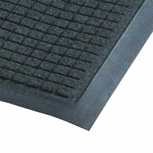 Axia EMQ4872C 72" W x 48" D x 0.38" Thick Charcoal Gray Polyester Fiber Square Pattern Entrance Mat