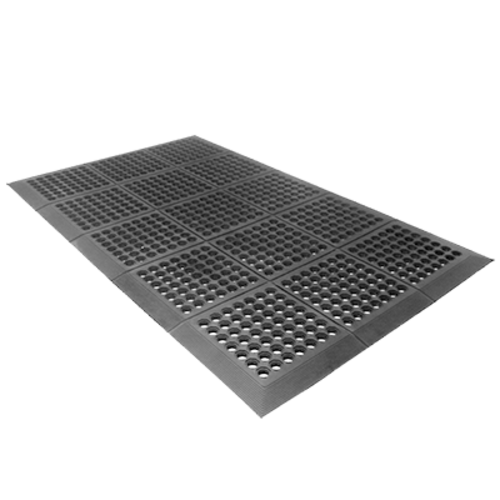 Axia AFD3660B 60" W x 36" D x 0.5" Thick Black Rubber Premium Anti-Fatigue Floor Mat