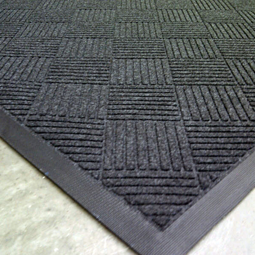 Axia EMD3660C 60" W x 36" D x 0.38" Thick Charcoal Gray Polyester Fiber Molded Diamond Pattern Entrance Mat