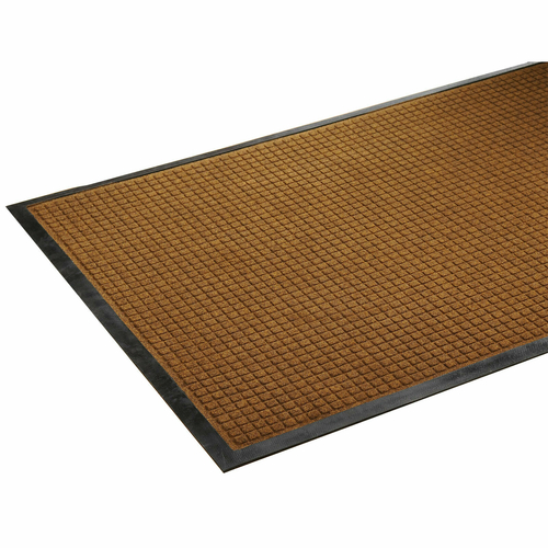 Axia EMQ4872BR 72" W x 48" D x 0.38" Thick Brown Polyester Fiber Square Pattern Entrance Mat