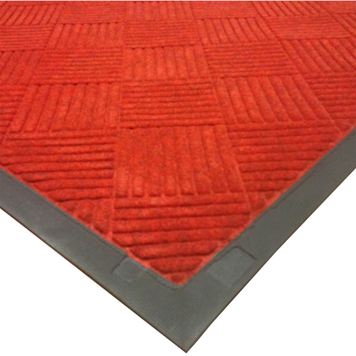 Axia EMD0310R 10' W x 3' D x 0.38" Thick Red Polyester Fiber Molded Diamond Pattern Entrance Mat