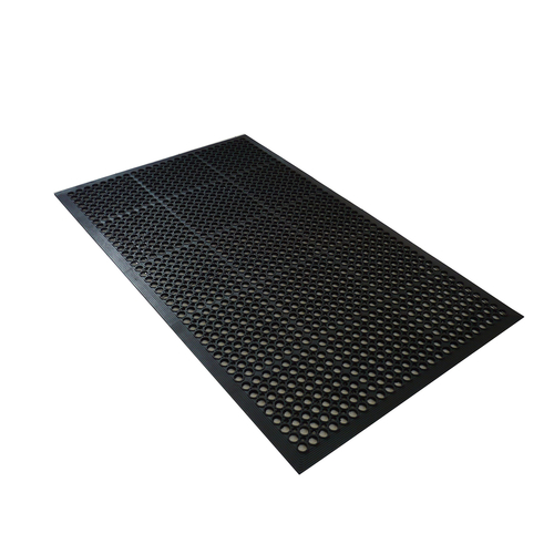 Axia AFD3660BN 60" W x 36" D x 0.38" Thick Black Rubber Economy Anti-Fatigue Floor Mat