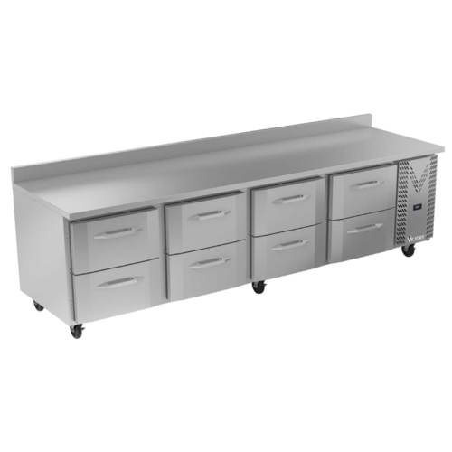 Victory VWRD119HC-8 118.88" W 8 Drawers Stainless Steel Exterior Worktop Refrigerated Counter - 115 Volts