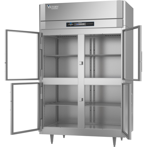 Victory RS-2D-S1-HG-HC 52.13" W Stainless Steel Exterior Glass Door UltraSpec Series Refrigerator - 115 Volts
