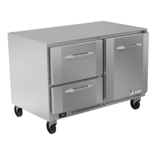 Victory VUFD48HC-2 48" W Stainless Steel Top Undercounter Freezer - 115 Volts