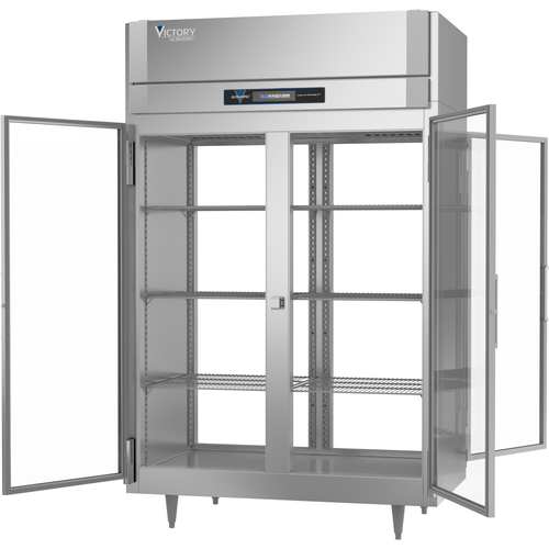 Victory RSA-2D-S1-PT-G-HC 52.13" W Top Mounted Stainless Steel Exterior Pass-Thru UltraSpec Series Refrigerator - 115 Volts