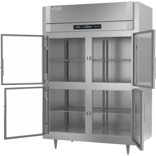 Victory RSA-2D-S1-EW-HG-HC 58.38" W Stainless Steel Exterior Glass Door UltraSpec Series Refrigerator - 115 Volts