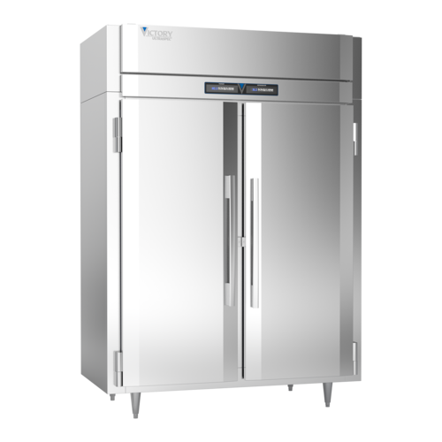 Victory HRSA-2D-S1-EW-PT-HC Stainless Steel Exterior 2 Section UltraSpec Series Dual Temp Warmer & Refrigerator - 115 Volts