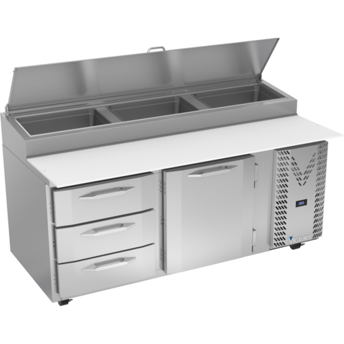 Victory VPPD119HC-4 118.88" W 3 Drawers Pizza Prep Table - 115 Volts