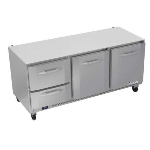 Victory VURD72HC-2 72" W Under Counter Refrigerator - 115 Volts