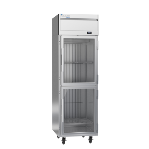 Victory VERSA-1D-HG-HC 26" W Stainless Steel Front & Painted Sides Glass Door Victory Elite Refrigerator - 115 Volts