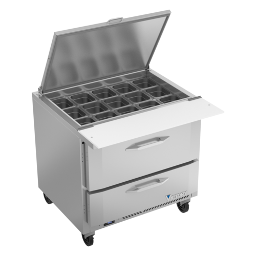 Victory VSPD36HC-15B-2 36" W 2 Drawers UltraSpec Series Big Top Sandwich Prep Table - 115 Volts