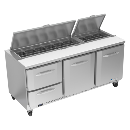 Victory VSPD72HC-18-2 72" W 2 Doors UltraSpec Series Sandwich Prep Table - 115 Volts