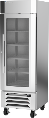 Victory LSR23HC-1 27.25" W Stainless Steel Exterior One-Section UltaSpec Series Merchandiser Refrigerator - 115 Volts