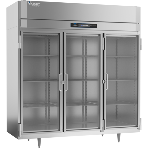 Victory RS-3D-S1-G-HC 77.75" W Stainless Steel Exterior Glass Door UltraSpec Series Refrigerator - 115 Volts