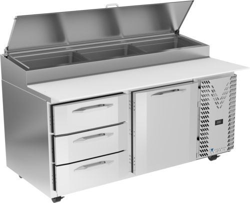 Victory VPPD72HC-3 72.13" W 3 Drawers Pizza Prep Table - 115 Volts