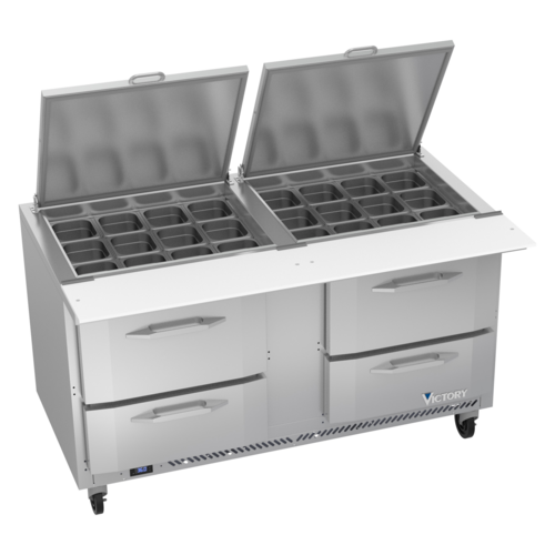 Victory VSPD60HC-24B-4 60" W 4 Drawers UltraSpec Series Big Top Sandwich Prep Table - 115 Volts