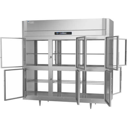 Victory RSA-3D-S1-EW-PT-HG-HC 85.5" W Top Mounted Stainless Steel Exterior Pass-Thru UltraSpec Series Refrigerator - 115 Volts