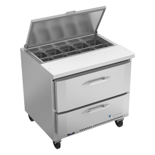 Victory VSPD36HC-10-2 36" W 2 Drawers UltraSpec Series Sandwich Prep Table - 115 Volts