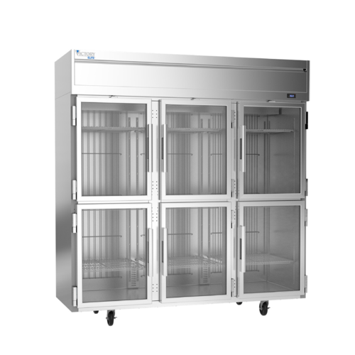 Victory VERSA-3D-HG-HC 78" W Stainless Steel Front & Painted Sides Glass Door Victory Elite Refrigerator - 115 Volts