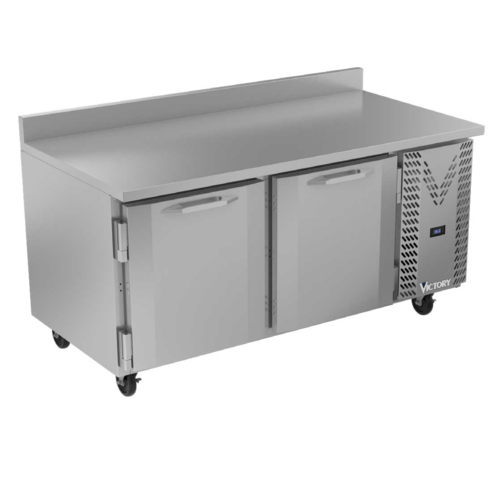 Victory VWR67HC 67.13" W 2 Doors Stainless Steel Exterior Worktop Refrigerated Counter - 115 Volts