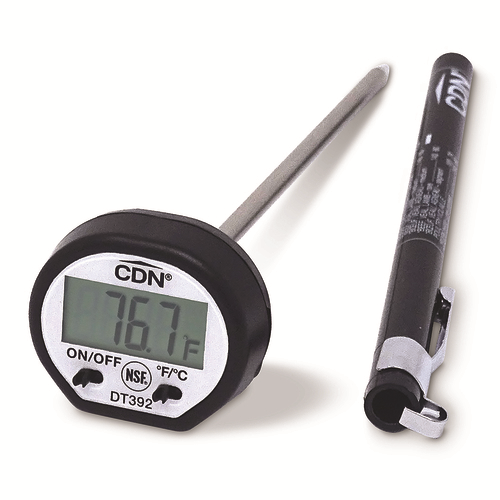 CDN DT392 5" Stainless Steel Stem Pocket Clip Digital Thermometer